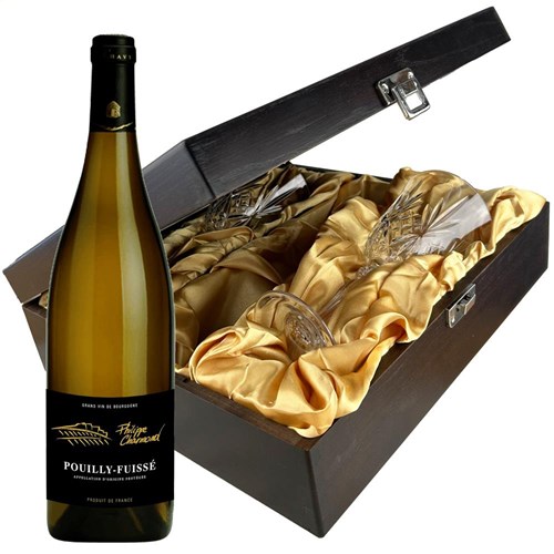 Domaine P Charmond Pouilly-Fuisse 75cl White Wine And Glasses In Luxury Presentation Box
